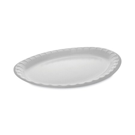 Pactiv Laminated Foam Dinnerware, Platter, Oval, 11.5 x 8.5, White, PK500 PK YTK100430000